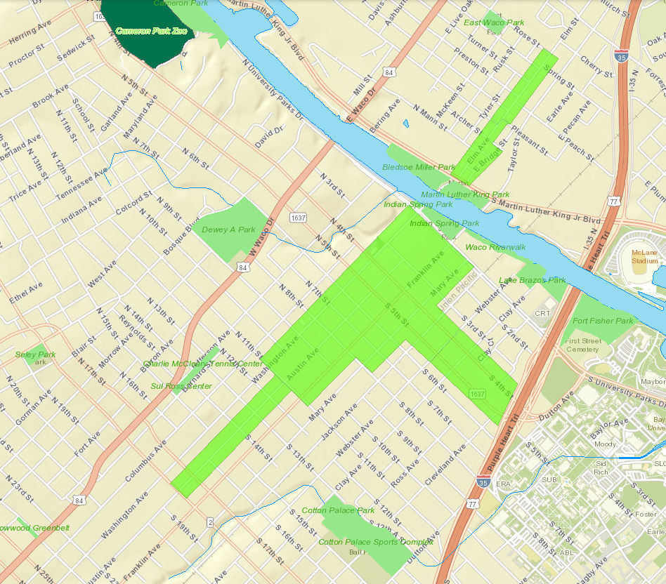 Downtown overlay district map